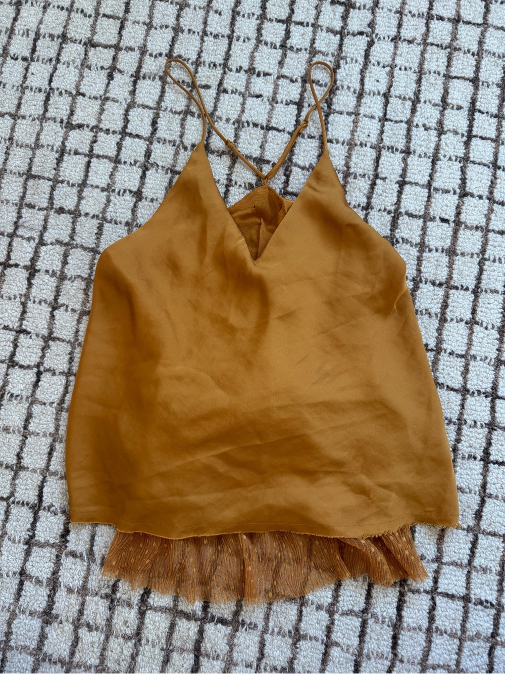 Satin Fringe Cami Top